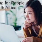 Woman looking for people online in South Africa