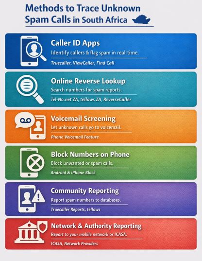 Methods to trace unknown spam calls in South Africa